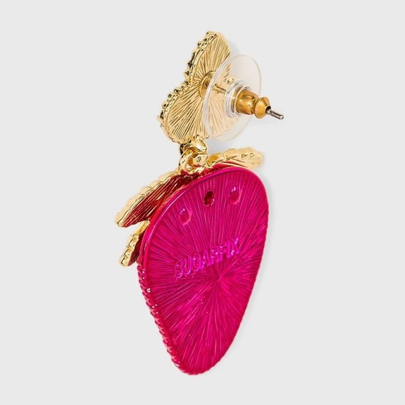 SUGARFIX by BaubleBar Crystal Strawberry Drop Earrings - Pink, NWT - Picture 3 of 9